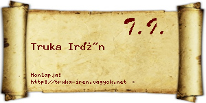Truka Irén névjegykártya