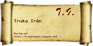 Truka Irén névjegykártya